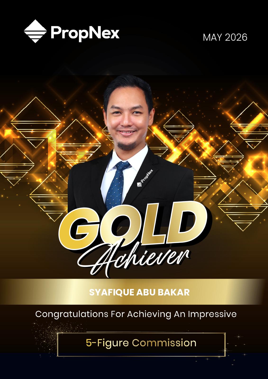 Syafique Abu Bakar Gold Achiever award, May 2026
