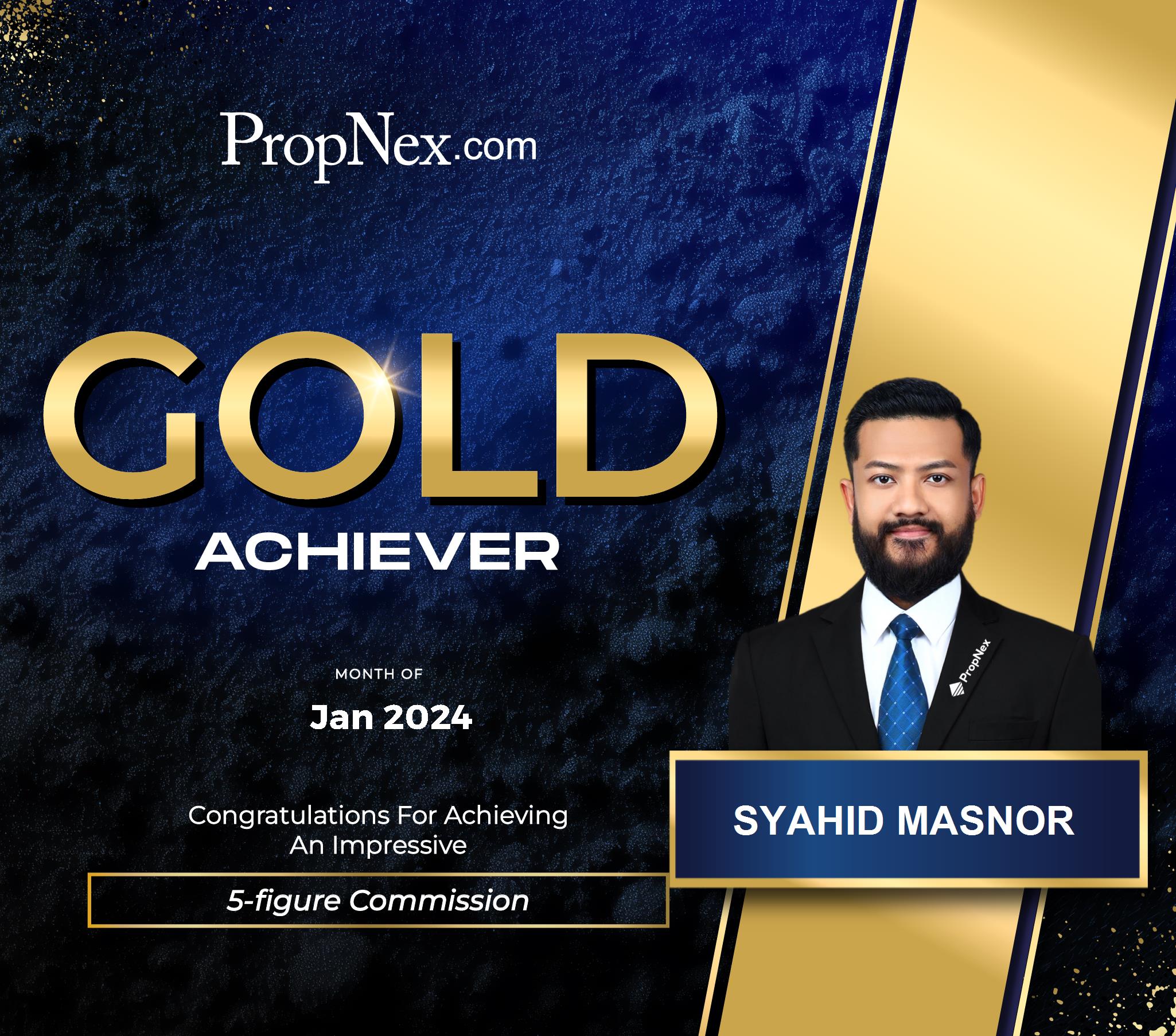 Syahid Masnor Gold Achiever award, January 2024